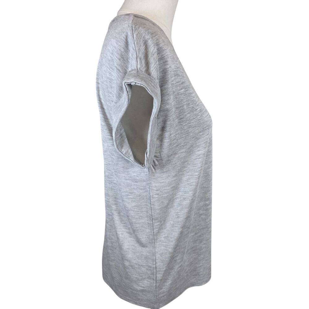 Jessica Simpson Heather Gray V-Neck Rolled Sleeve T-Shirt - Picture 3 of 9